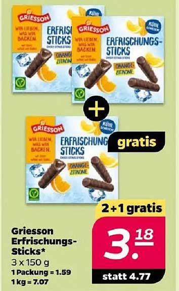 Griesson Erfrischungs-Sticks – 3 x 150 g zum Sparpreis!