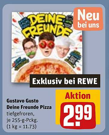 Gustavo Gusto Deine Freunde Pizza tiefgefroren, je 255-g-Pckg.