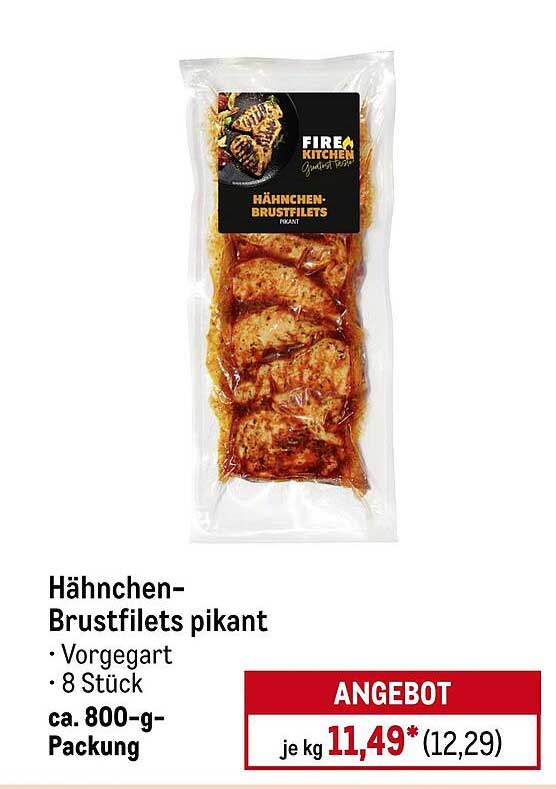 Hähnchen-Brustfilets pikant – Vorgegart, 8 Stück