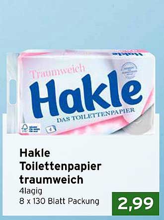 Hakle Toilettenpapier traumweich 4lagig - 8 x 130 Blatt Packung