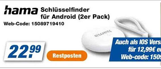 Hama Schlüsselfinder für Android (2er Pack)