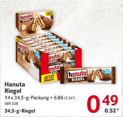 Hanuta Riegel 14 x 34,5 g