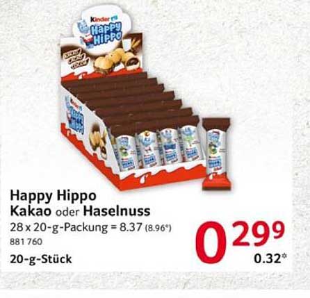Happy Hippo Kakao oder Haselnuss