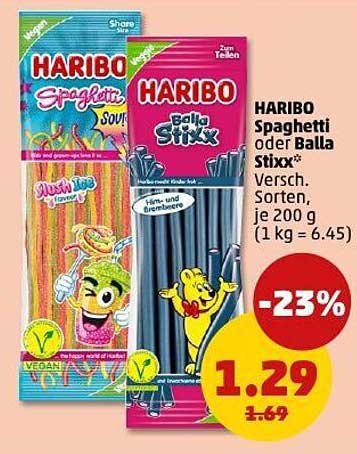 HARIBO Spaghetti oder Balla Stixx, verschieden Sorten, je 200 g