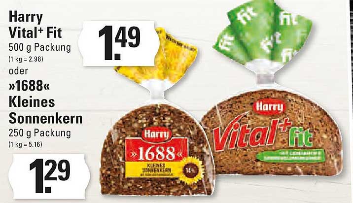 Harry Vital*Fit 500 g Packung oder 1688 Kleines Sonnenkern 250 g Packung