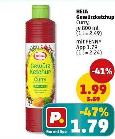 HELA Gewürzketchup Curry, 800 ml