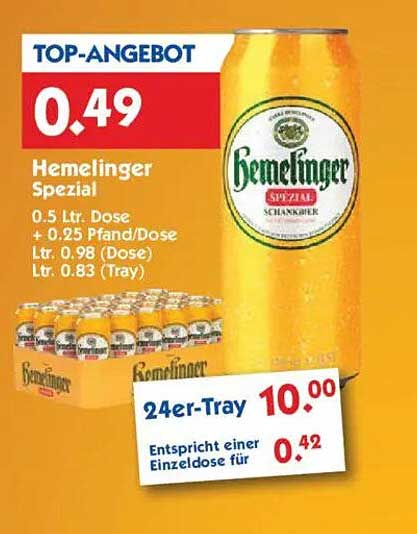 Hemelinger Spezial 0,5 L Dose zum Sonderpreis