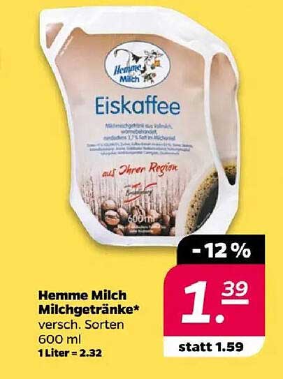 Hemme Milch Milchgetränke – Eiskaffee 600 ml
