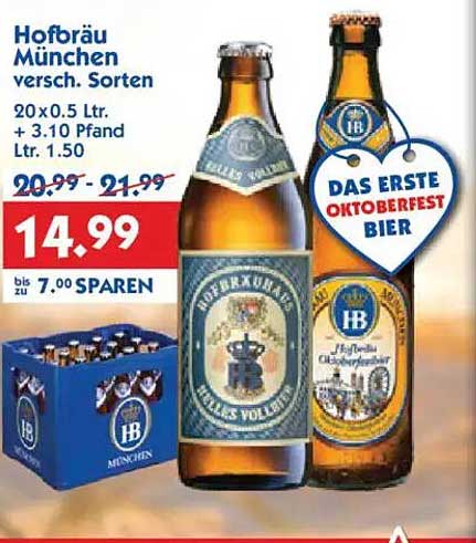 Hofbräu München 20x0,5 L - Das erste Oktoberfestbier