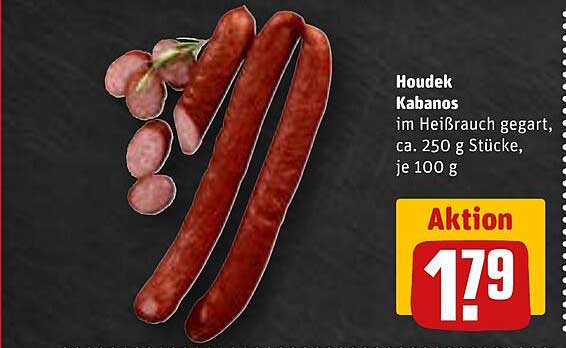 Houdek Kabanos im Heißrauch gegart, ca. 250 g Stücke, je 100 g