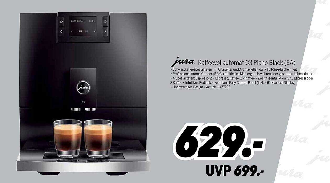 jura Kaffeevollautomat C3 Piano Black (EA)