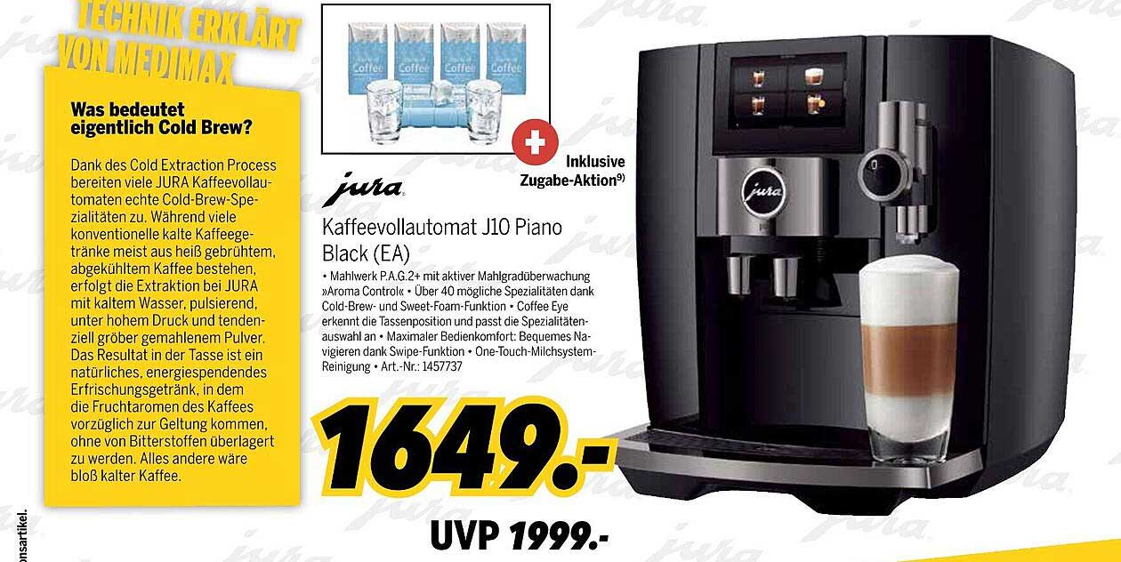 Kaffeevollautomat J10 Piano Black (EA)