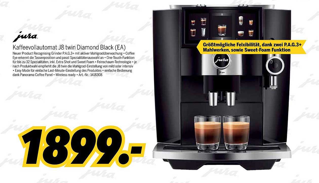 Kaffevollautomat J8 twin Diamond Black (EA)