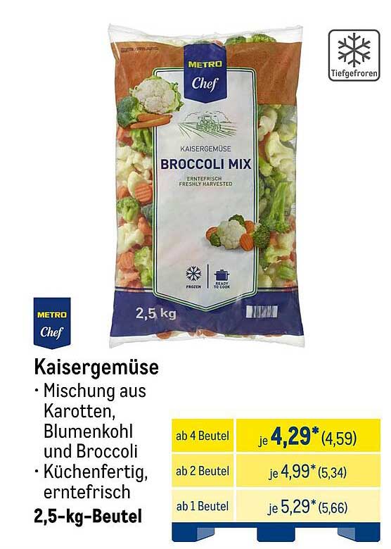Kaisergemüse Broccoli Mix – 2,5 kg-Beutel
