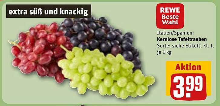 Kernlose Tafeltrauben – extra süß und knackig