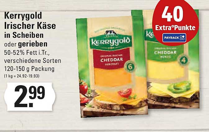 Kerrygold Irischer Käse in Scheiben oder gerieben
