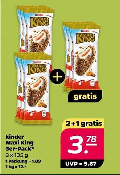 kinder Maxi King 3er-Pack* 2+1 gratis