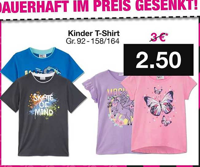 Kinder T-Shirt Gr. 92-158/164