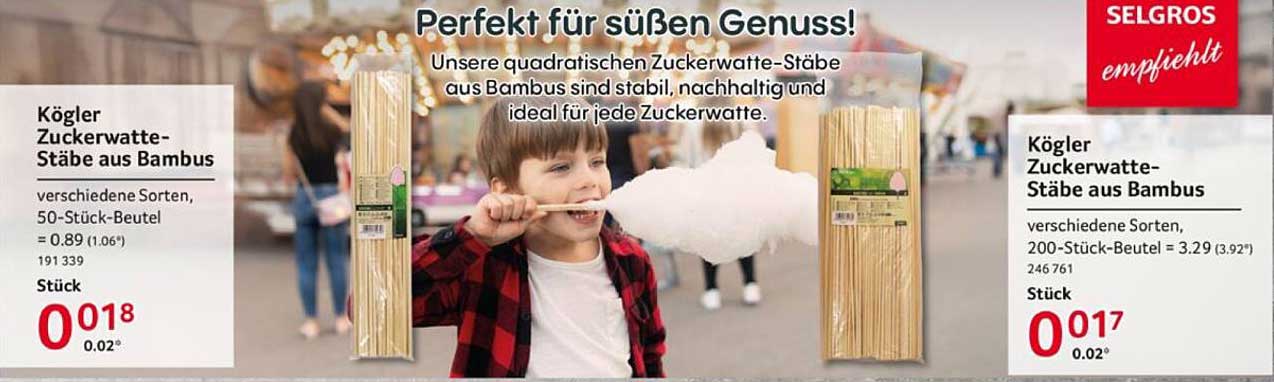 Kögler Zuckerwatte-Stäbe aus Bambus
