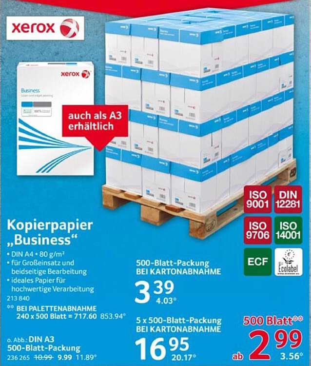 Kopierpapier „Business“ von Xerox