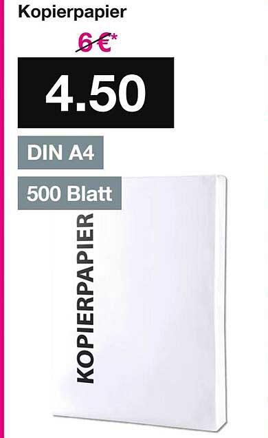 Kopierpapier DIN A4 - 500 Blatt für nur 4,50 €