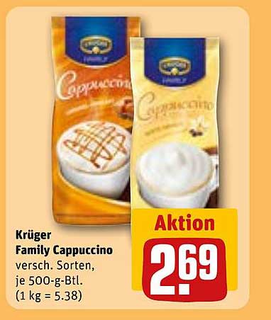 Krüger Family Cappuccino – verschiedene Sorten, 500-g-Btl.