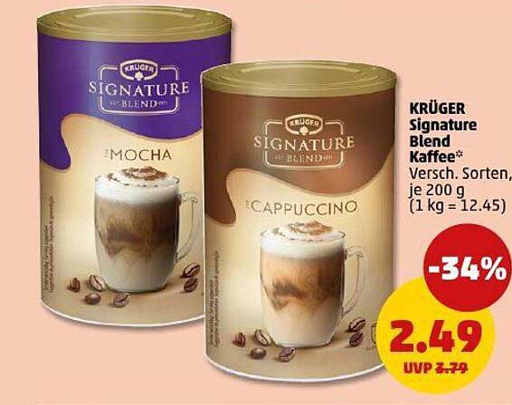 KRÜGER Signature Blend Kaffee - Verschiedene Sorten, je 200 g