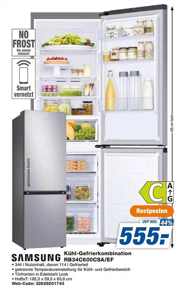 Kühl-Gefrierkombination Samsung RB34C600CSA/EF