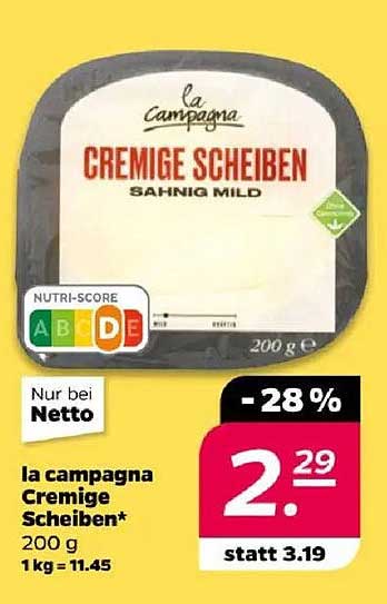 la campagna Cremige Scheiben 200g - Sahning Mild