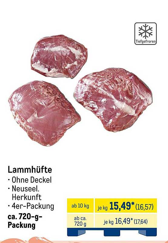 Lammhüfte ohne Deckel - Neuseel. Herkunft, 4er-Packung
