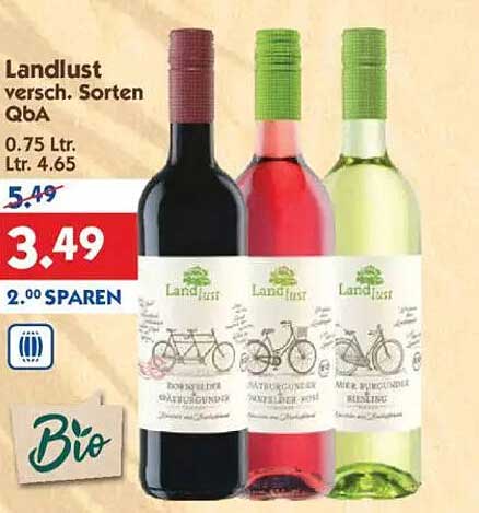 Landlust vers. Sorten QbA 0,75 L für nur 3,49 €