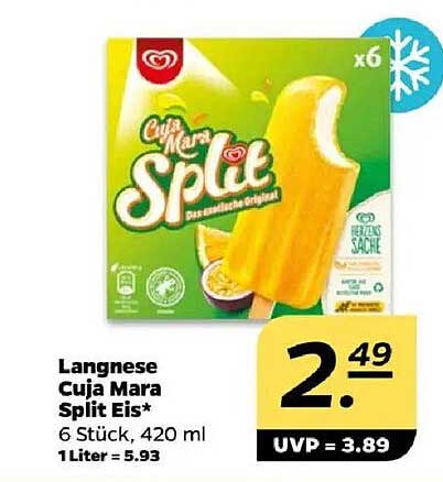Langnese Cuja Mara Split Eis 6 Stück, 420 ml