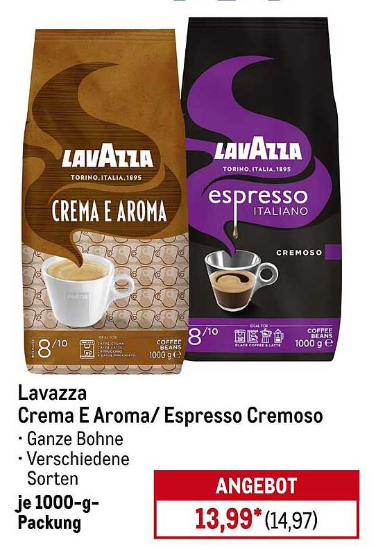 Lavazza Crema E Aroma / Espresso Cremoso je 1000-g-Packung