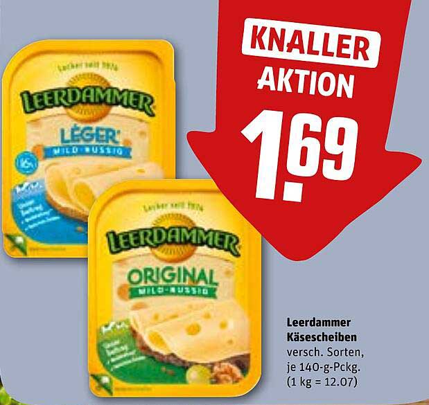 Leerdammer Käse scheiben, verschiedene Sorten, je 140-g-Pckg.