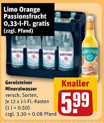 Limo Orange Passionsfrucht 0,33-l-Fl. gratis (zzgl. Pfand)