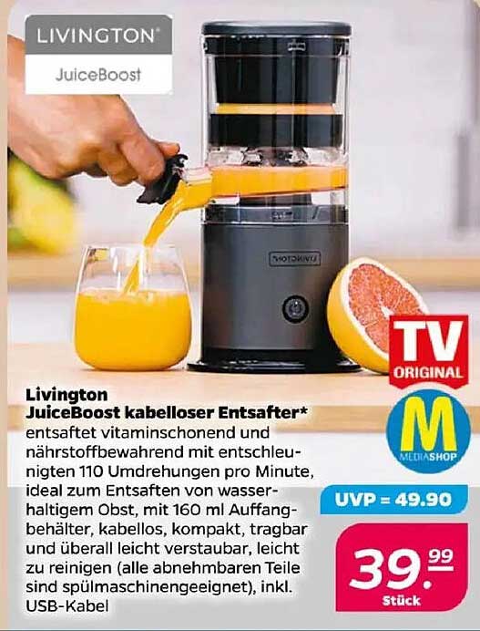 Livington JuiceBoost kabelloser Entsafter