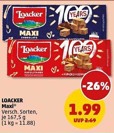 LOACKER Maxi - Leckere Waffelsnacks in verschiedenen Sorten