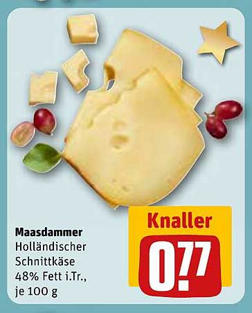 Maasdammer Holländischer Schnittkäse 48% Fett i. Tr., je 100 g