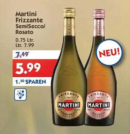 Martini Frizzante SemiSecco/Rosato 0.75 Ltr.
