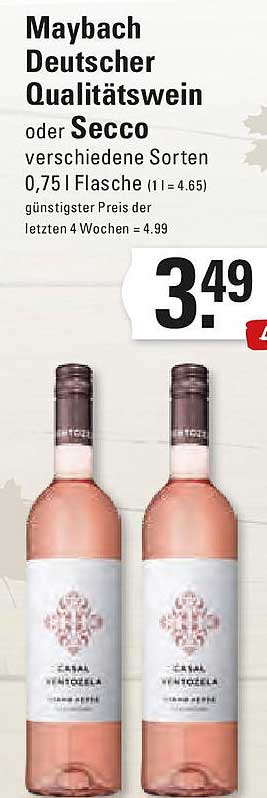 Maybach Deutscher Qualitätswein oder Secco verschiedene Sorten 0,75 l Flasche