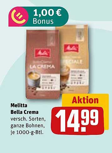 Melitta Bella Crema ganze Bohnen – jetzt im Angebot!