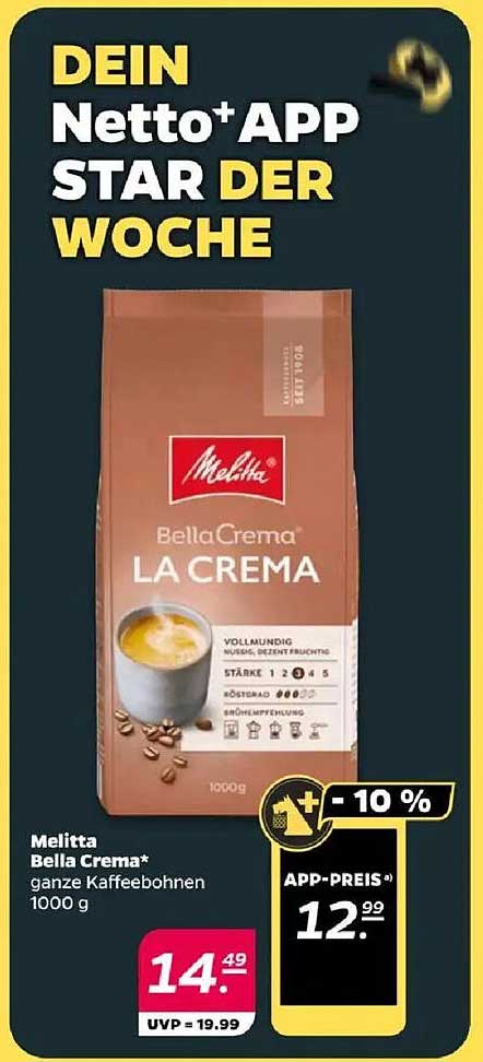 Melitta Bella Crema ganze Kaffeebohnen 1000 g