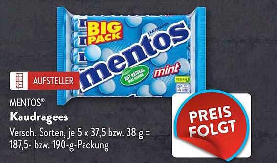 MENTOS® Kaudragees - Mint (Big Pack)