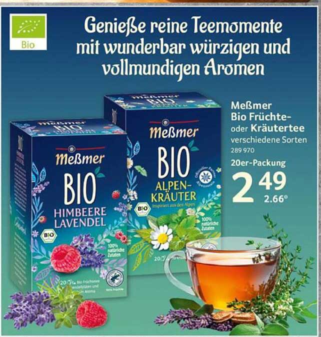 Meßmer Bio Früchte- oder Kräutertee verschiedene Sorten