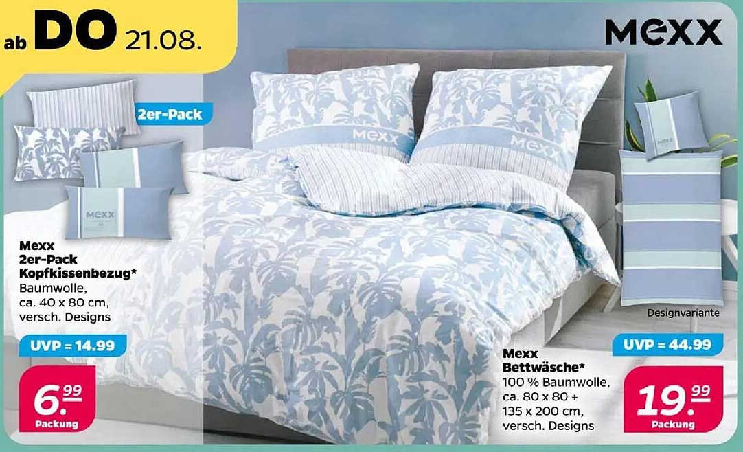 Mexx 2er-Pack Kopfkissenbezug