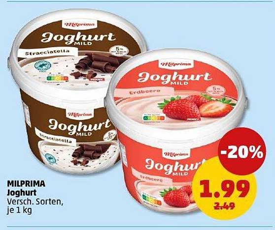 MILPRIMA Joghurt Verschiedene Sorten, je 1 kg