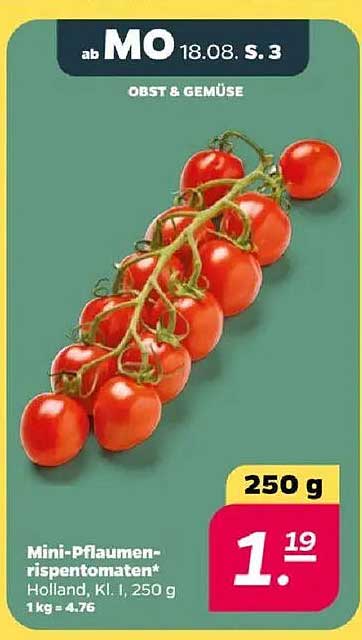 Mini-Pflumeni-Rispentomaten, 250 g