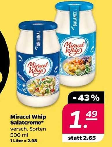 Miracel Whip Salatcreme 500 ml - Verschiedene Sorten