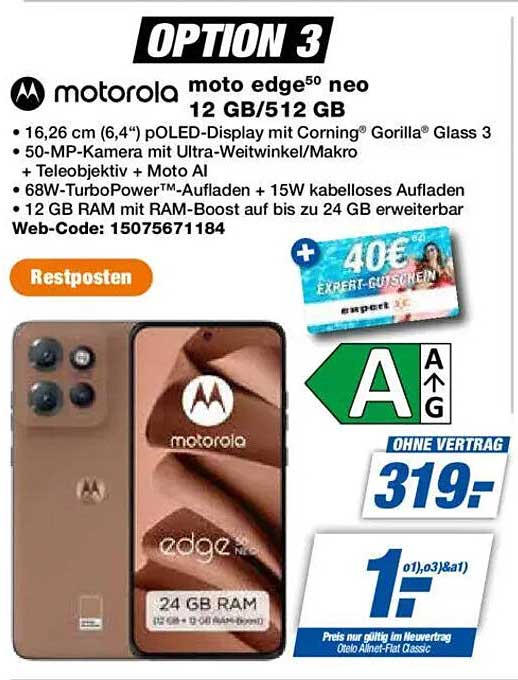 Motorola Moto Edge 50 Neo – 12 GB RAM / 512 GB Speicher