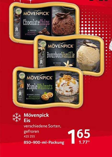 Mövenpick Eis - verschiedene Sorten, gefroren